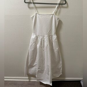 Elegant White Spaghetti Strap Dress